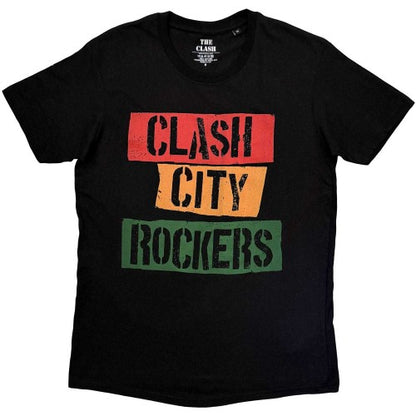 Front - The Clash Unisex Adult City Rockers T-Shirt