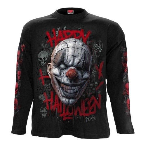 Front - Spiral Direct Unisex Adult Happy Horroween Long-Sleeved Halloween T-Shirt