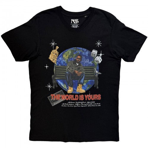 Front - Nas Unisex Adult The World Is Yours Back Print T-Shirt