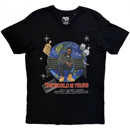 Front - Nas Unisex Adult The World Is Yours Back Print T-Shirt