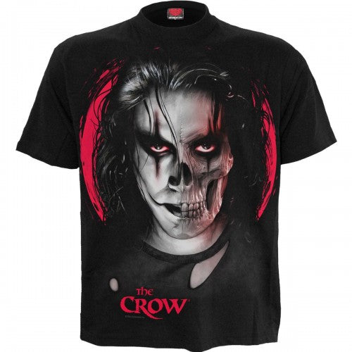 Front - The Crow Unisex Adult Skull Face T-Shirt
