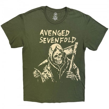 Front - Avenged Sevenfold Unisex Adult Skeleton Reaper T-Shirt