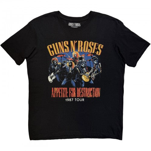 Front - Guns N Roses Unisex Adult 1987 Tour Skeleton Back Print T-Shirt