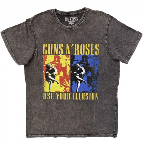 Front - Guns N Roses Unisex Adult Use Your Illusion Stone Wash T-Shirt