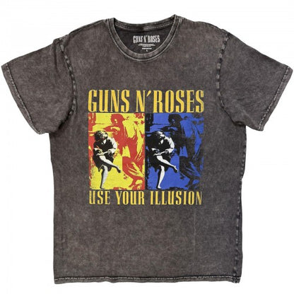 Front - Guns N Roses Unisex Adult Use Your Illusion Stone Wash T-Shirt