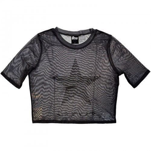 Front - David Bowie Womens/Ladies Blackstar Mesh Crop Top