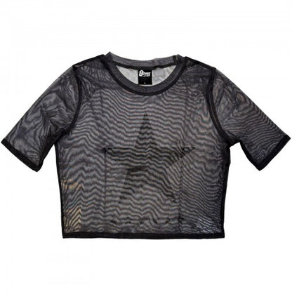 Front - David Bowie Womens/Ladies Blackstar Mesh Crop Top