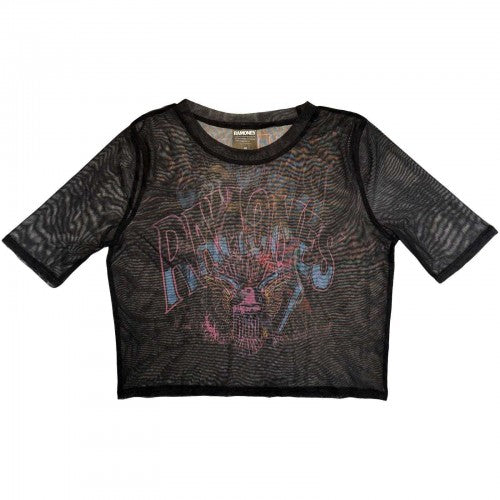 Front - Ramones Womens/Ladies Graffiti Illustration Mesh Crop Top