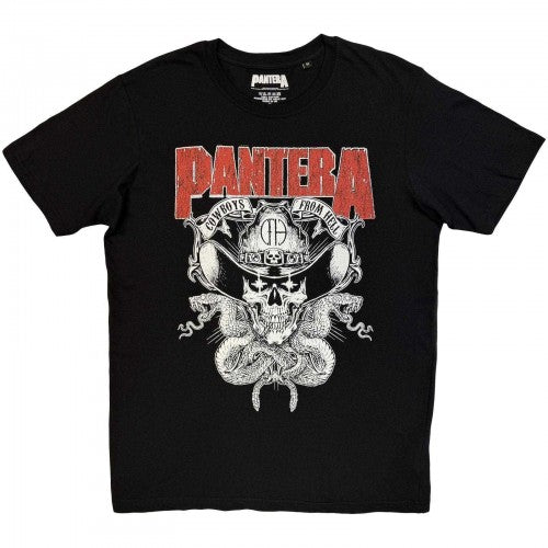 Front - Pantera Unisex Adult Skull & Snake Soft Touch T-Shirt