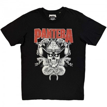 Front - Pantera Unisex Adult Skull & Snake Soft Touch T-Shirt