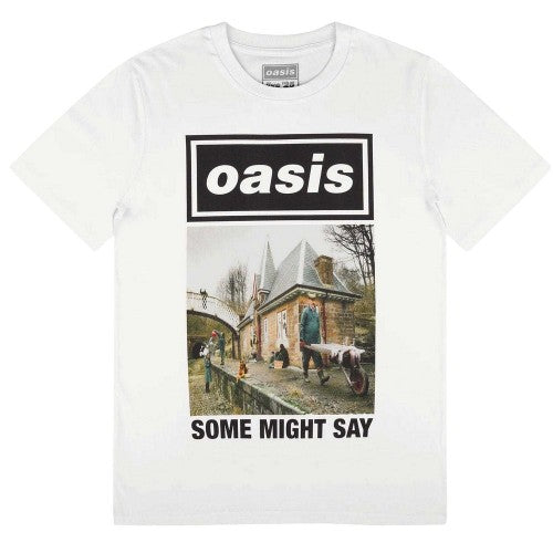 Front - Oasis Unisex Adult Some Might Say Cover T-Shirt