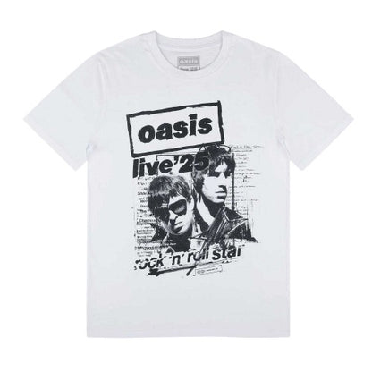 Front - Oasis Unisex Adult Live ´25 Rock N Roll Star T-Shirt