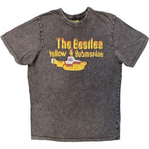Front - The Beatles Unisex Adult Submarine Stone Wash Logo T-Shirt