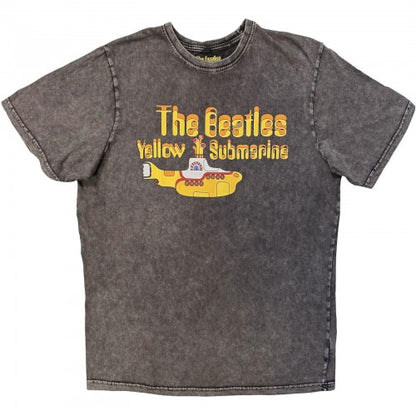 Front - The Beatles Unisex Adult Submarine Stone Wash Logo T-Shirt