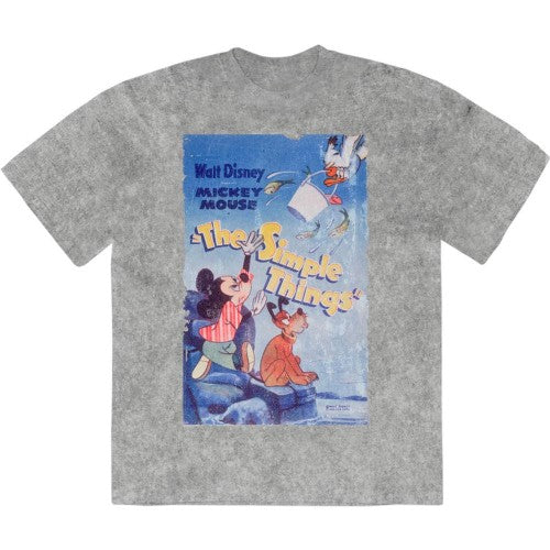 Front - Disney Unisex Adult The Simple Things Mickey Stone Wash T-Shirt