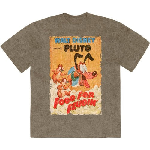 Front - Disney Unisex Adult Food For Feudin Pluto Stone Wash T-Shirt