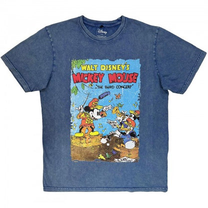 Front - Disney Unisex Adult The Band Concert Mickey Stone Wash T-Shirt