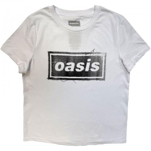 Front - Oasis Womens/Ladies Threaded Logo Fitted T-Shirt