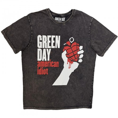 Front - Green Day Unisex Adult American Idiot Stone Wash T-Shirt