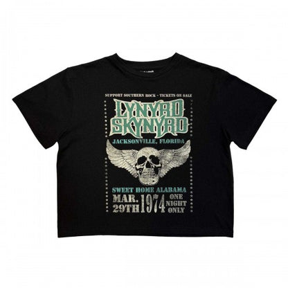 Front - Lynyrd Skynyrd Womens/Ladies Winged Skull Crop Top