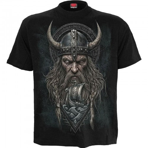 Front - Spiral Direct Unisex Adult Viking Norseman Back Print T-Shirt