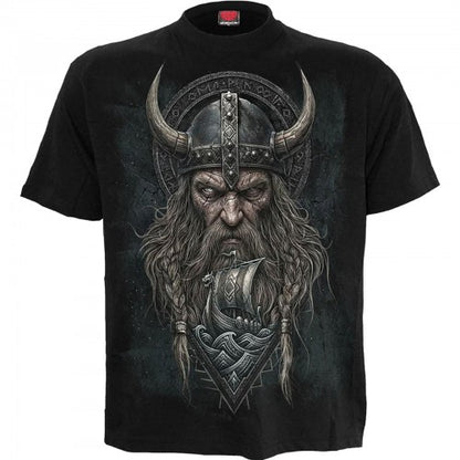 Front - Spiral Direct Unisex Adult Viking Norseman Back Print T-Shirt