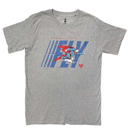 Front - Superman Unisex Adult Fly T-Shirt