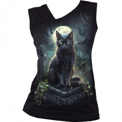 Front - Spiral Direct Womens/Ladies Spell Bound Gathered Shoulder Sleeveless Vest Top