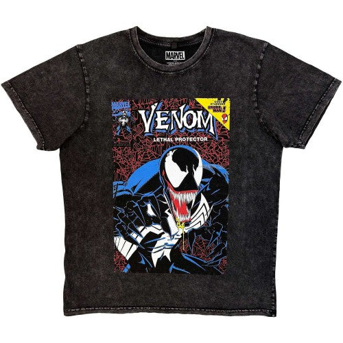 Front - Marvel Comics Unisex Adult Lethal Protector Venom Stone Wash T-Shirt