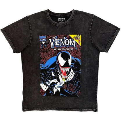 Front - Marvel Comics Unisex Adult Lethal Protector Venom Stone Wash T-Shirt