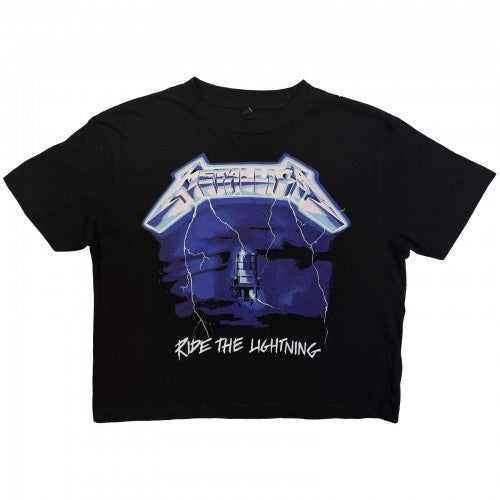 Front - Metallica Womens/Ladies Ride The Lightning Back Print Crop Top