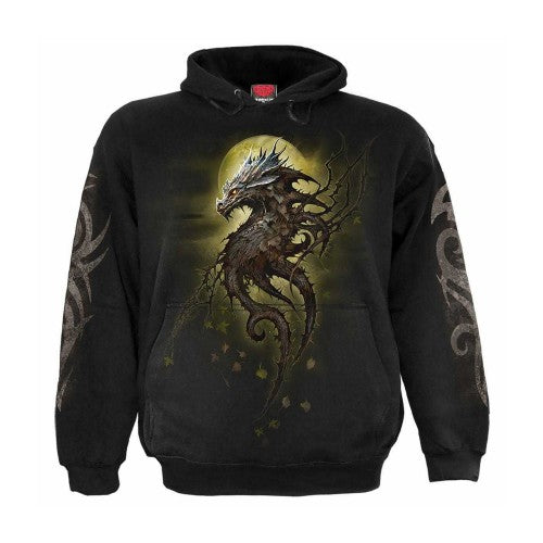 Front - Spiral Direct Unisex Adult Oak Dragon Back & Sleeve Print Hoodie