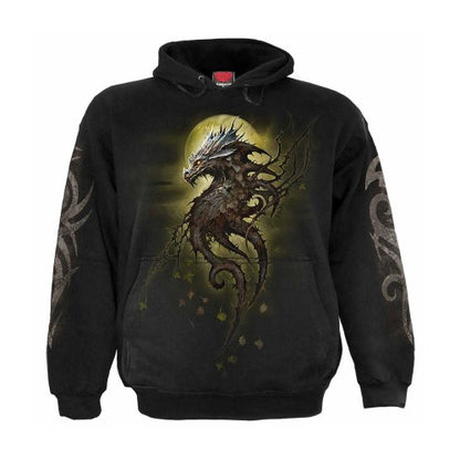 Front - Spiral Direct Unisex Adult Oak Dragon Back & Sleeve Print Hoodie