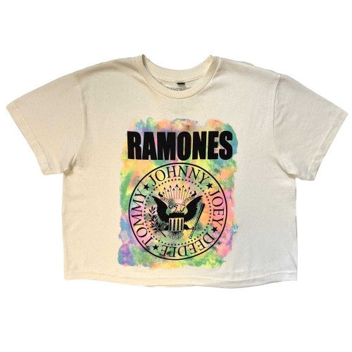 Front - Ramones Womens/Ladies Painted Seal Stone Wash Crop Top