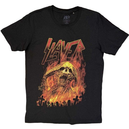 Front - Slayer Unisex Adult Demoniac Distress T-Shirt