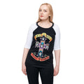 Front - Guns N Roses Womens/Ladies Appetite For Destruction Raglan T-Shirt