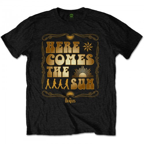 Front - The Beatles Unisex Adult Here Comes The Sun Back Print T-Shirt