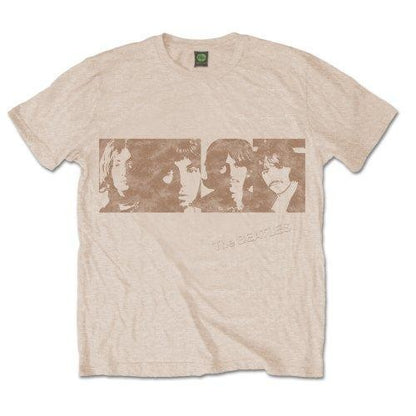 Sand - Front - The Beatles Unisex Adult White Album Faces T-Shirt