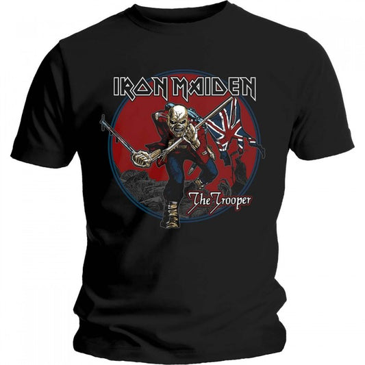 Front - Iron Maiden Unisex Adult Trooper Red Sky T-Shirt