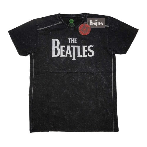 Front - The Beatles Unisex Adult Drop T Logo T-Shirt