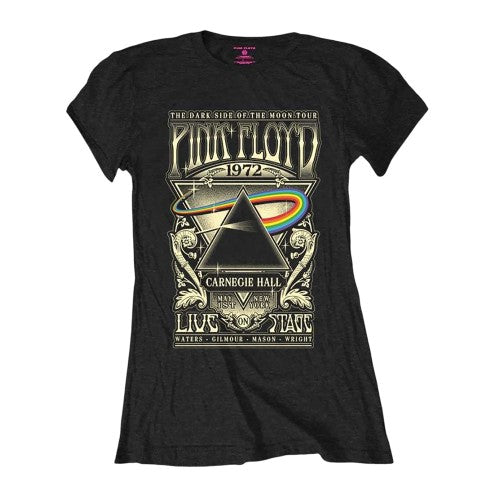 Front - Pink Floyd Womens/Ladies Carnegie Hall Poster T-Shirt