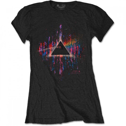 Front - Pink Floyd Womens/Ladies Dark Side Of The Moon Paint Splatter T-Shirt