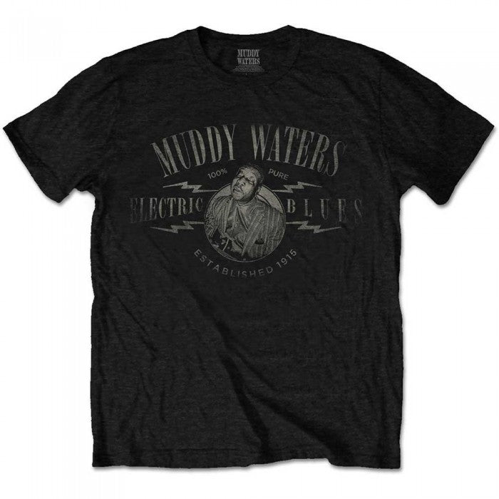 Front - Muddy Waters Unisex Adult Electric Blues Logo T-Shirt