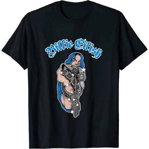 Front - Billie Eilish Unisex Adult Bling Glitter T-Shirt
