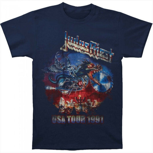 Front - Judas Priest Unisex Adult Painkiller US Tour 91 T-Shirt