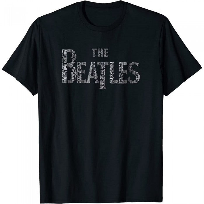 Front - The Beatles Unisex Adult Drop T Logo T-Shirt