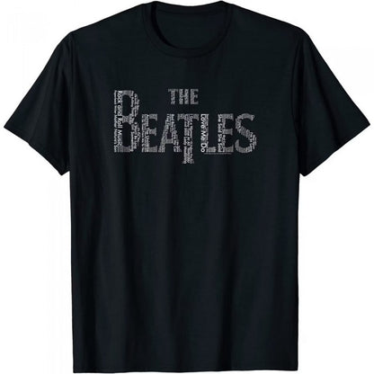 Front - The Beatles Unisex Adult Drop T Logo T-Shirt