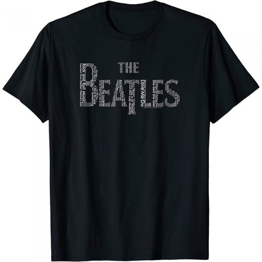 Front - The Beatles Unisex Adult Drop T Logo T-Shirt