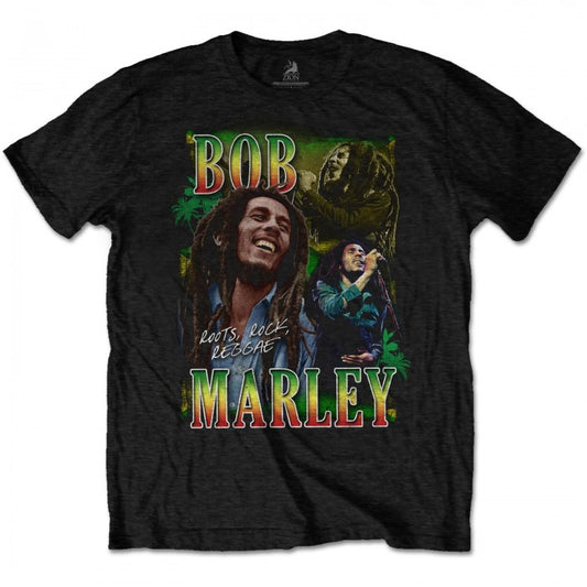 Front - Bob Marley Unisex Adult Roots Rock Reggae Homage T-Shirt