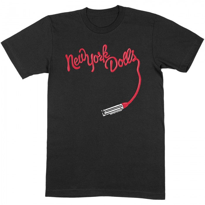 Front - New York Dolls Unisex Adult Lipstick Cotton Logo T-Shirt